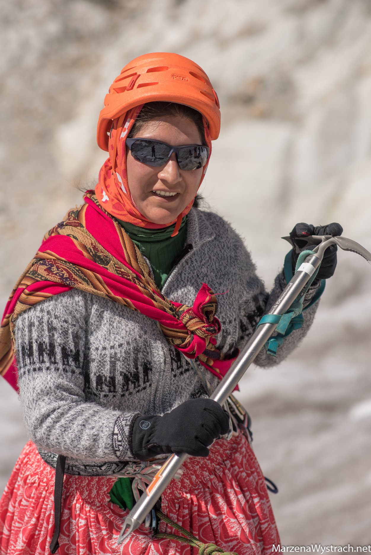 Liita Gonzales, one of the Cholitas. FB photo. Photo by: MarzenaWystrach.net A group of Bolivian ‘Cholitas’ women to climb Aconcagua