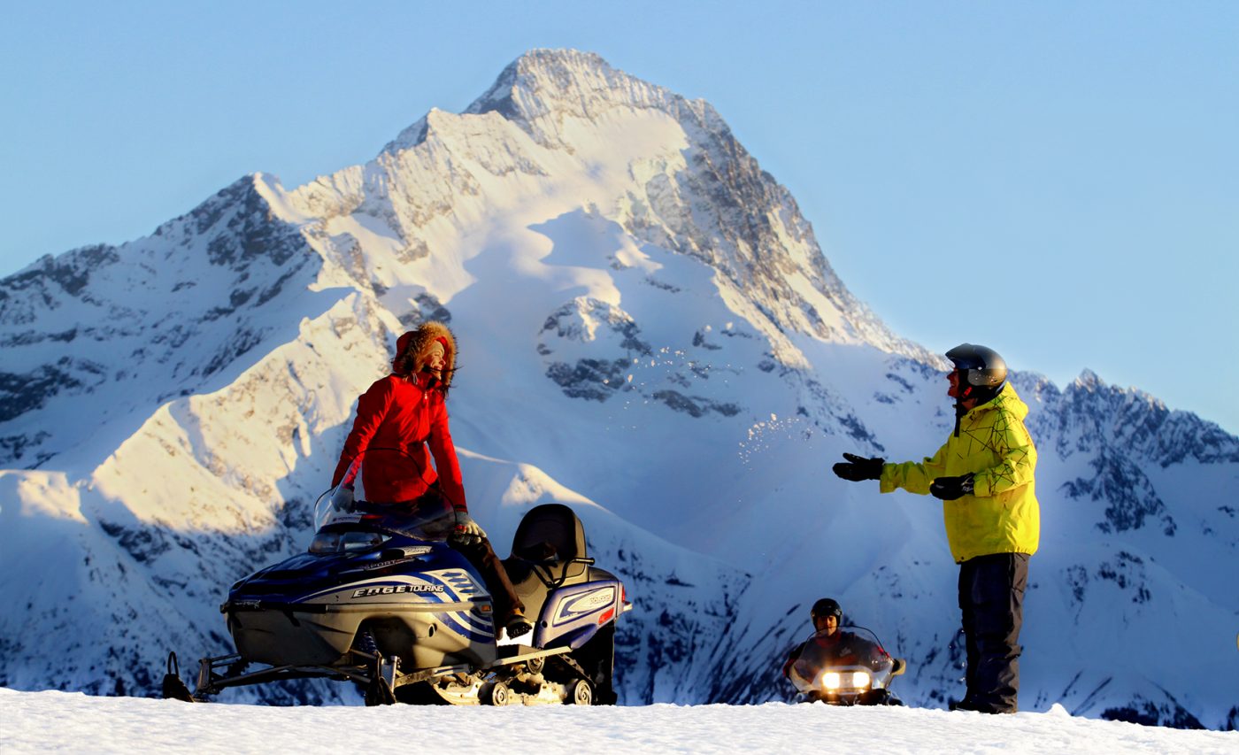 A snowmobile in Les 2 Alpes. Photo by B. Longo. Les 2 Alpes. What is New at Les 2 Alpes this season.