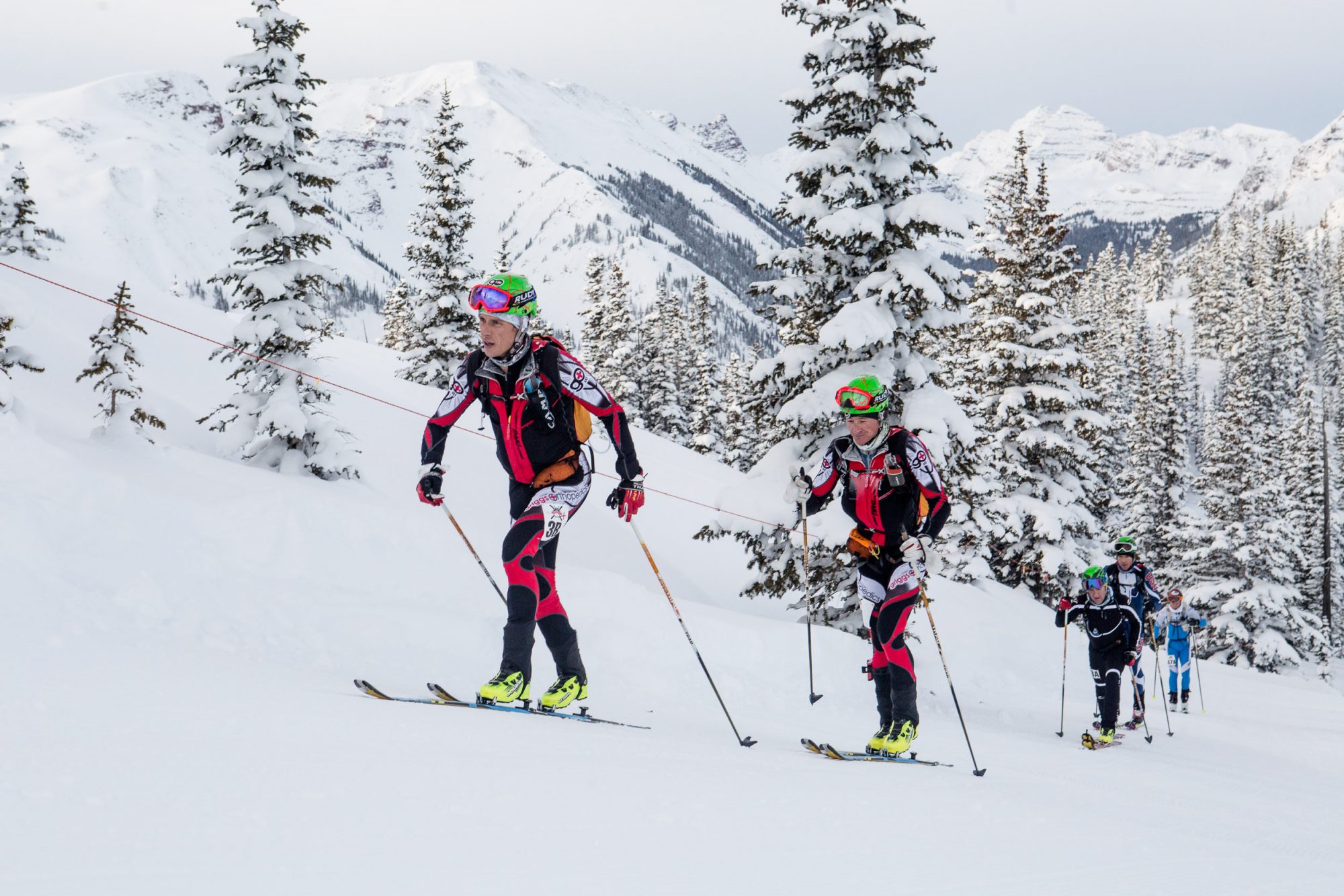 Men's 2nd place. Photo: Aspen Skiing Company. Audi Power of Four Ski Mountaineering Race Mar. 2-3. New United States Ski Mountaineering Association National Championship.