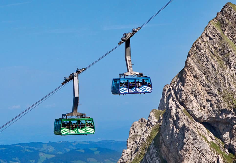 An avalanche affected the structure of the Säntis suspension railway