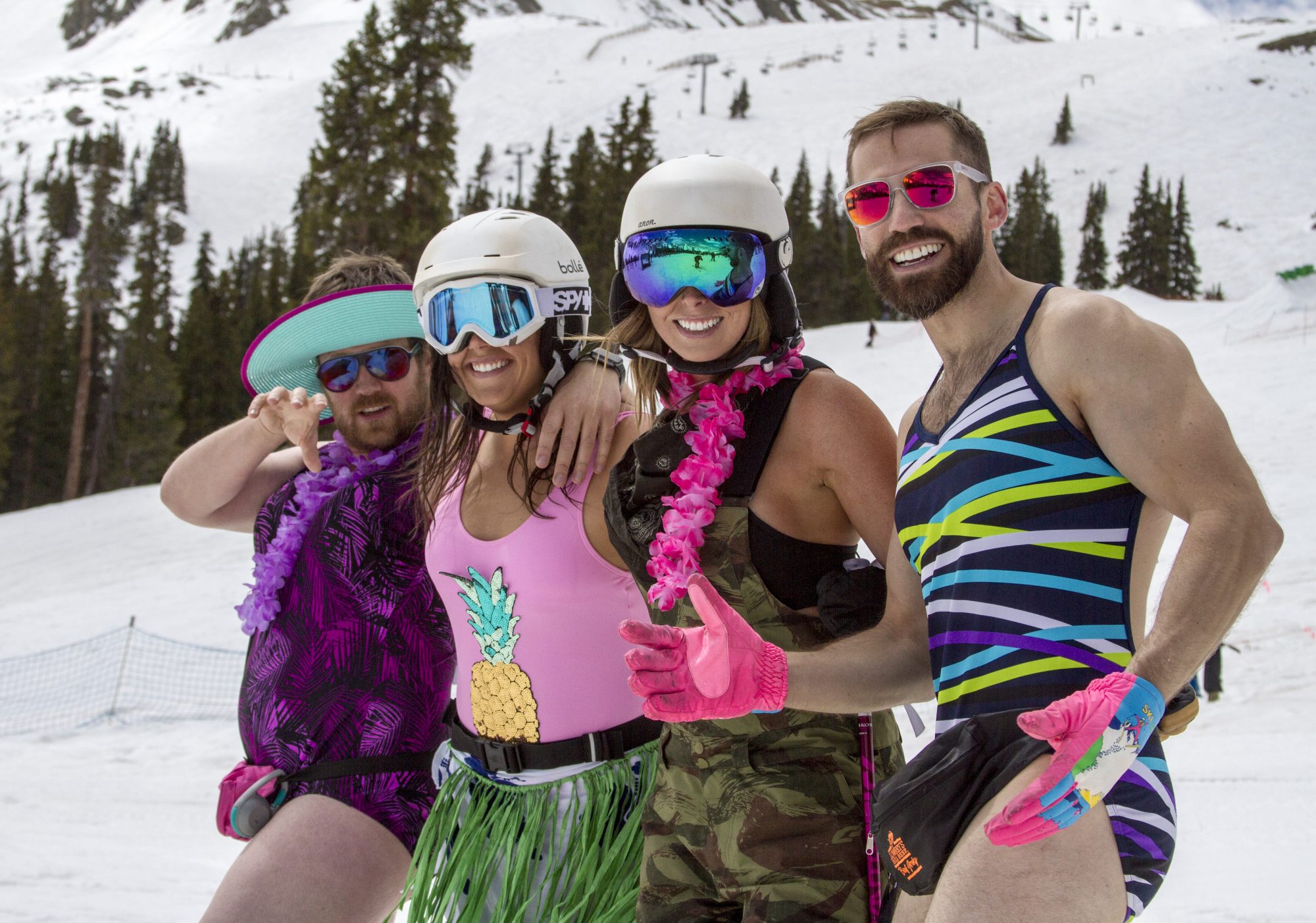 Swimwear Day at Arapahoe Basin- Photo: Curtis De Vore- Arapahoe Basin. A-Basin quits the Epic Pass cash cow due to their lack of parking.