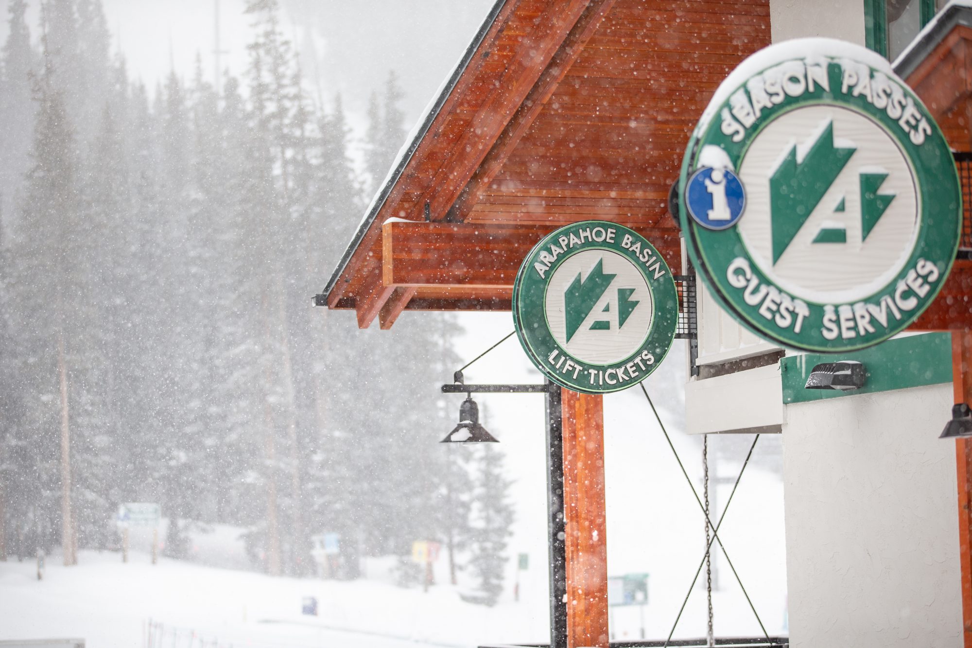 Arapahoe Basin April 13, 2018 -. Photo Dave Camara. Arapahoe Basin. Mountain Goat Plaza. A-Basin quits the Epic Pass cash cow due to their lack of parking.