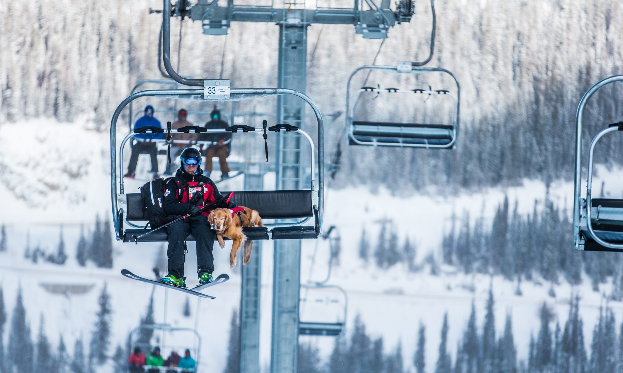 Photo: Arapahoe Basin- Dave Camara. Matt and Rio on the lift. A-Basin quits the Epic Pass cash cow due to their lack of parking.