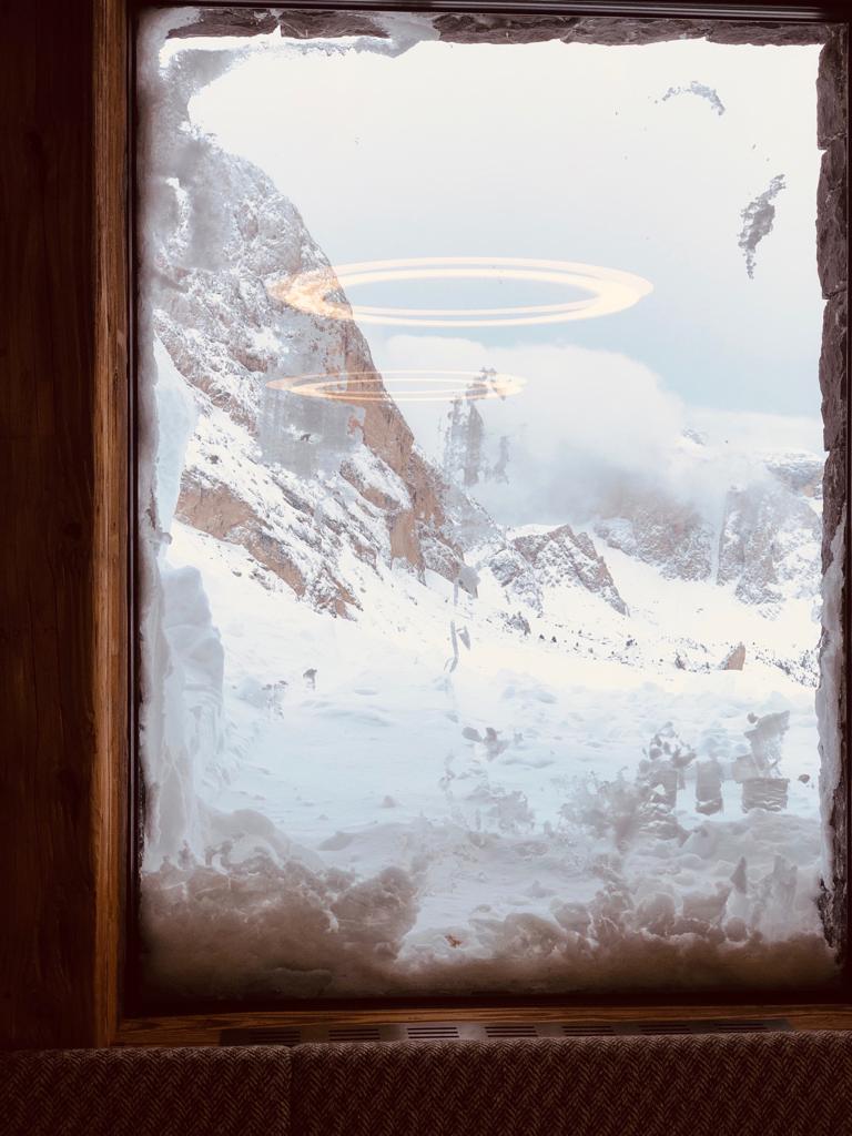 A view from the window of Baita Sofie in Seceda. Photo: The-Ski-Guru. Lunch at Baita Sofie in Seceda, Val Gardena, Dolomiti Superski, Sudtirol.