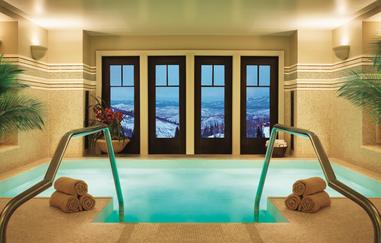 Part of the spa with a view at the Montage Deer Valley. Stay at the Montage Deer Valley. The Most Expensive Ski Resorts in the USA.