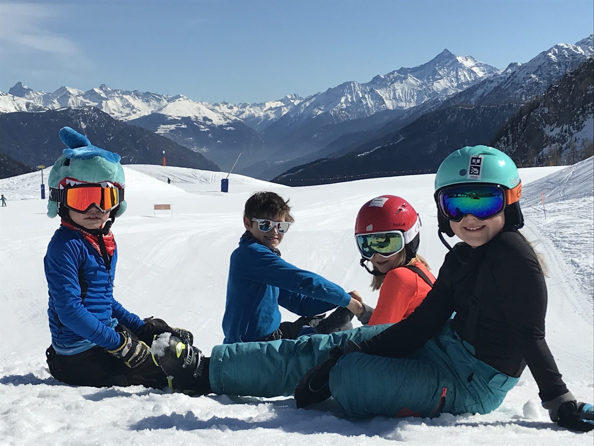 The kids at Maison Vielle- enjoying the day in the sun. Photo: The-Ski-Guru. The Half Term Family Ski Holiday that did not result as planned.