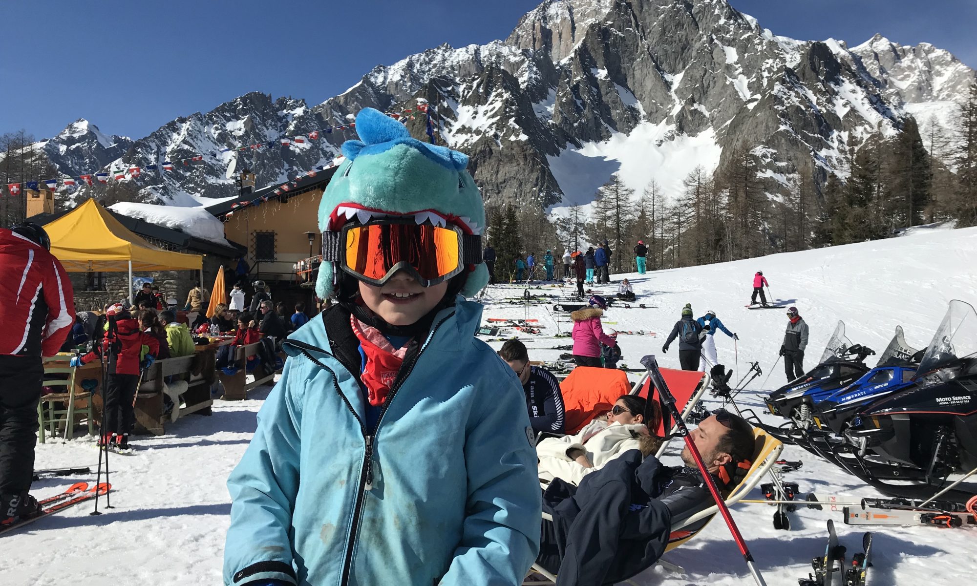 My youngest son at Maison Vielle- with the majestic Mont Blanc behind. Photo: The-Ski-Guru. The Half Term Family Ski Holiday that did not result as planned.