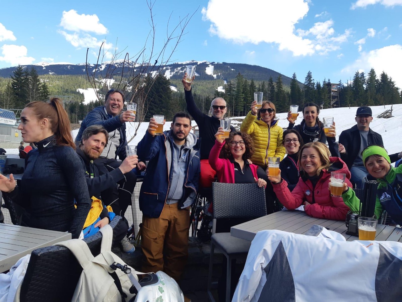 Trentino attendees having fun at the top of Whistler Mountain. Photo: Mirta Valentini - Trentino Marketing. Mountain Travel Symposium 2019 in Whistler – a recap.