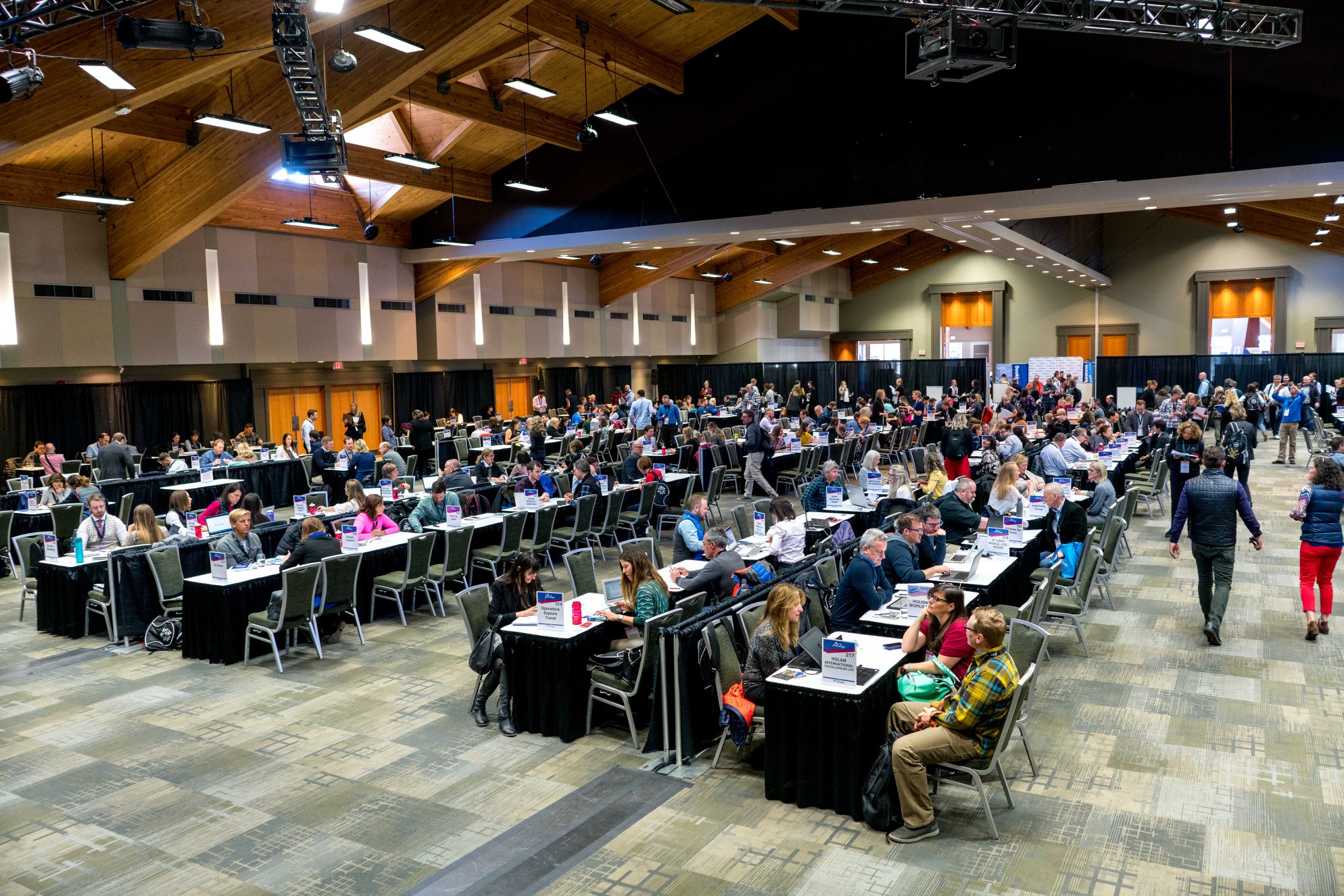 The Trade Exchange Floor in full swing - Photo: Mountain Travel Symposium. Mountain Travel Symposium 2019 in Whistler – a recap.