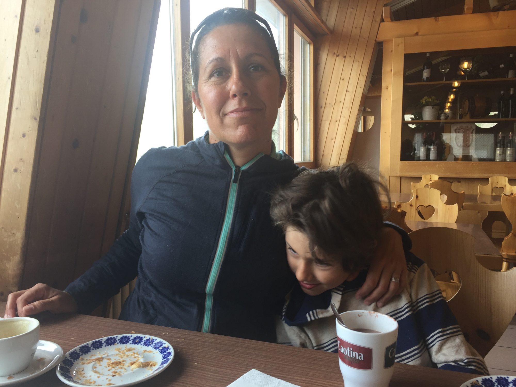 Enjoying some coziness inside the rifugio on the top of the Nufenenpass with my elder son. The weather was much colder from the hot Lago di Como. A drive through the Nufenenpass (Passo della Novena) and Grimsel Pass in Switzerland.