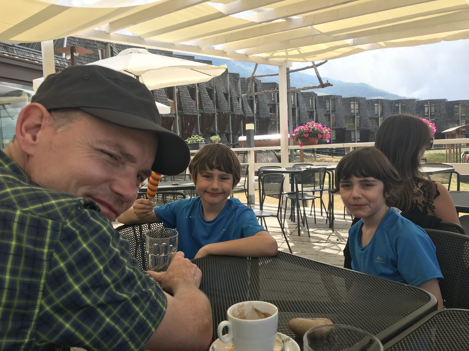 A quick coffee pit stop at the La Maison dei Maestri. Our family hike in Pila during the past summer holiday