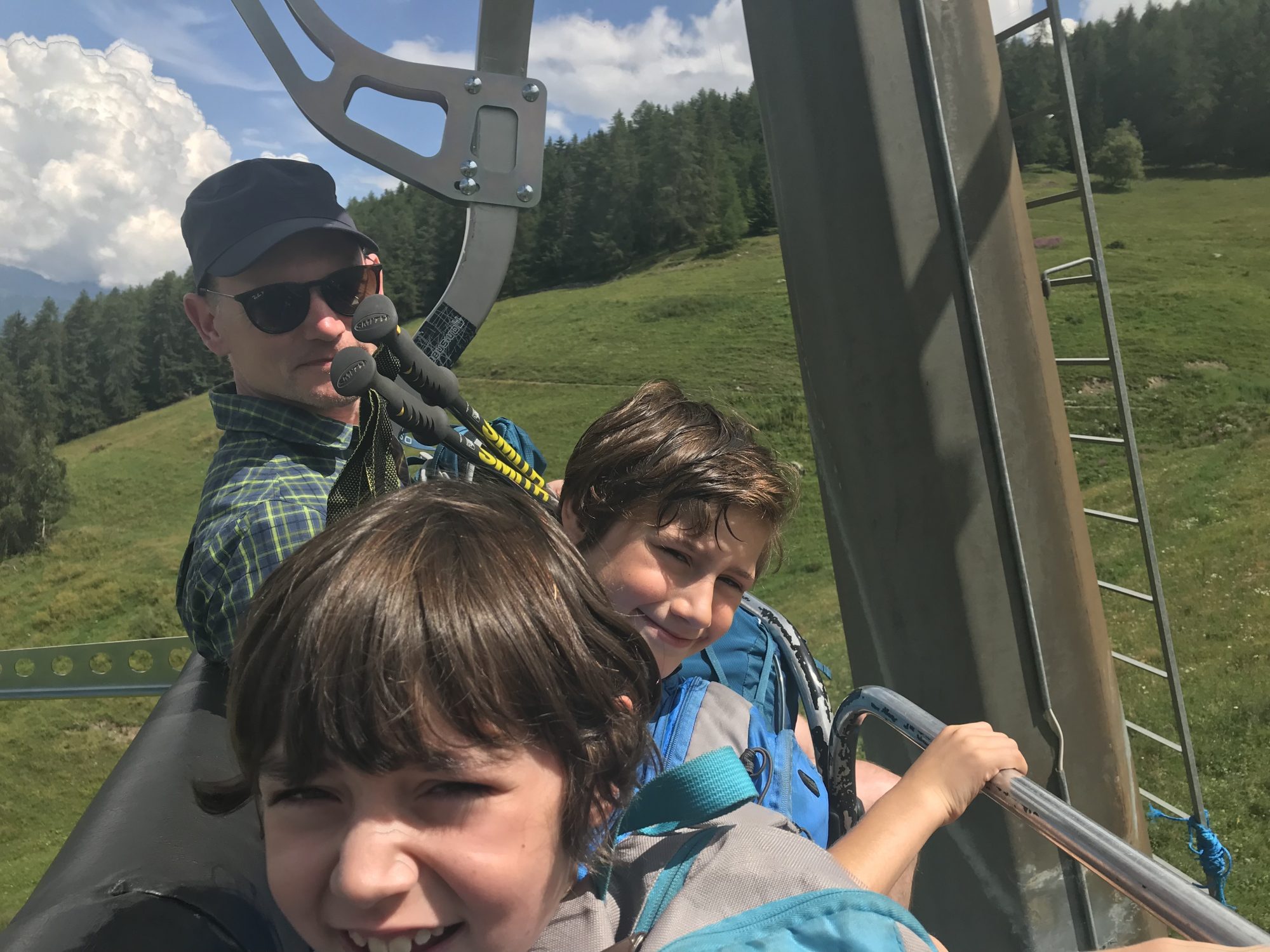 On top of the Chamolé chairlift. Our family hike in Pila during the past summer holiday.