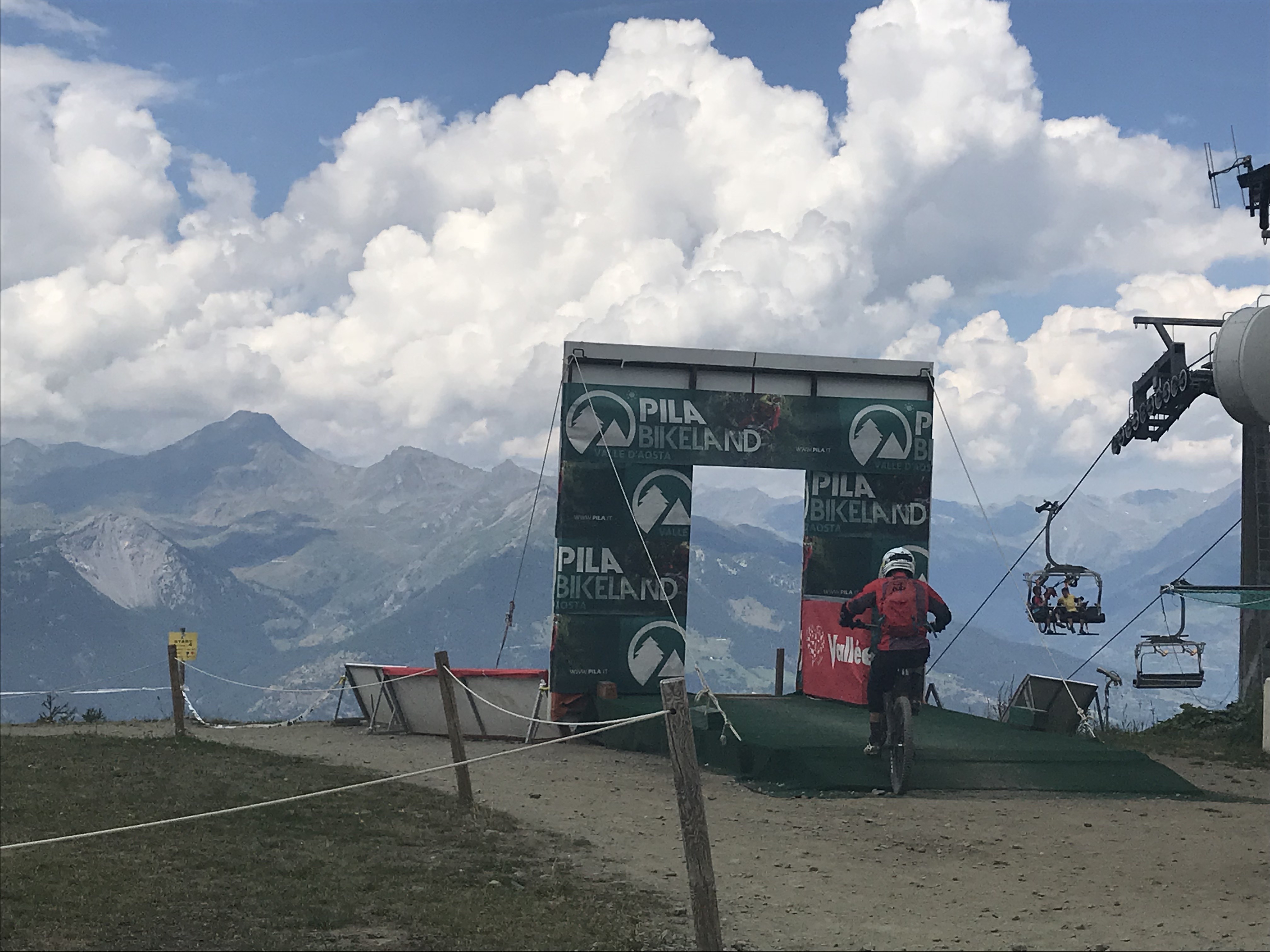 The top of the bike stadium on Piste 2. Our family hike in Pila during the past summer holiday