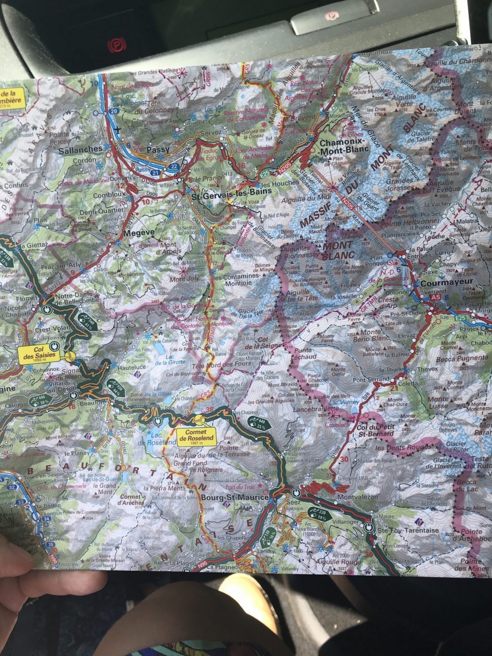 How adventures start - with a good map. The IGN Route des Grandes Alpes. Our Route des Grandes Alpes to cross from France into Italy.