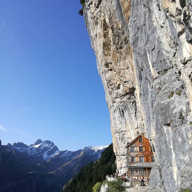 Cliffhanging restaurant opens for the season in Switzerland: Äscher Mountain Restaurant. Instagram photo.
