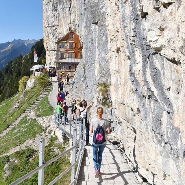 Cliffhanging restaurant opens for the season in Switzerland: Äscher Mountain Restaurant.