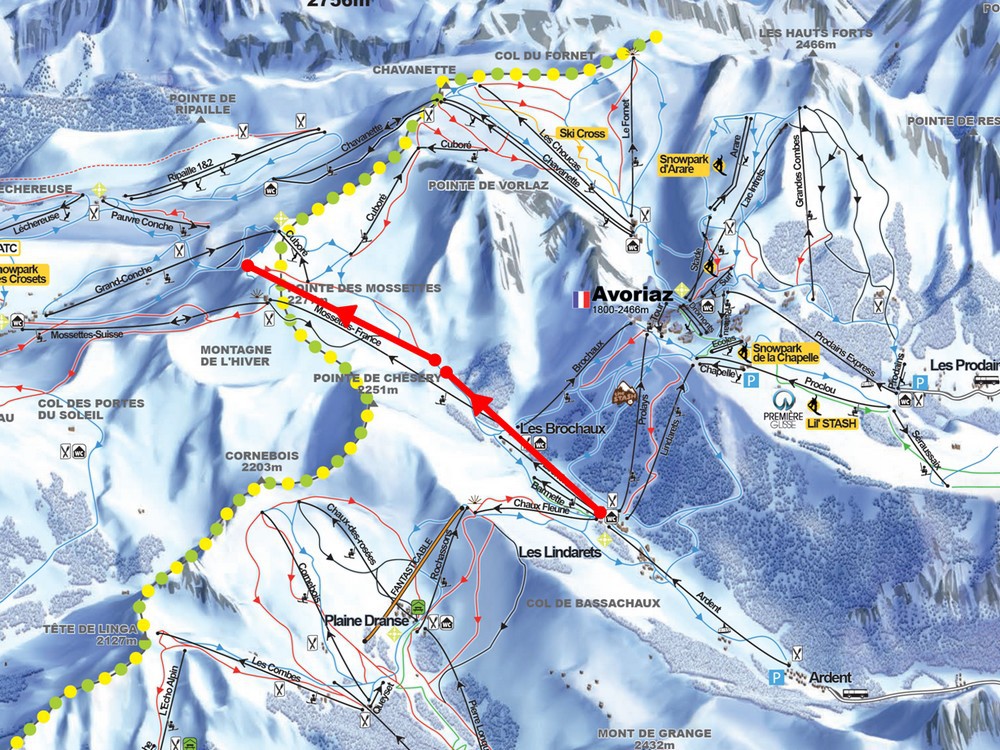 Situation of the two lifts. Remontees Mecaniques Forum. New lifts and piste for Portes du Soleil for the 2019-20 ski season.