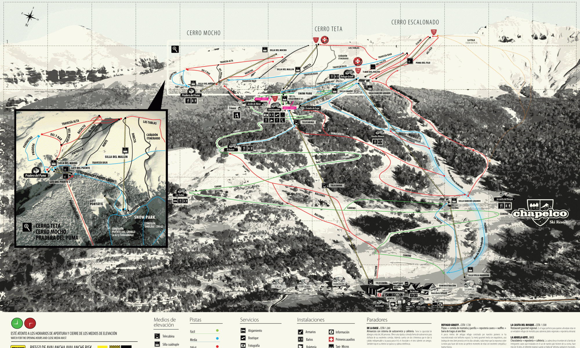Chapelco ski map. Today opens Chapelco #AbreChapelco.