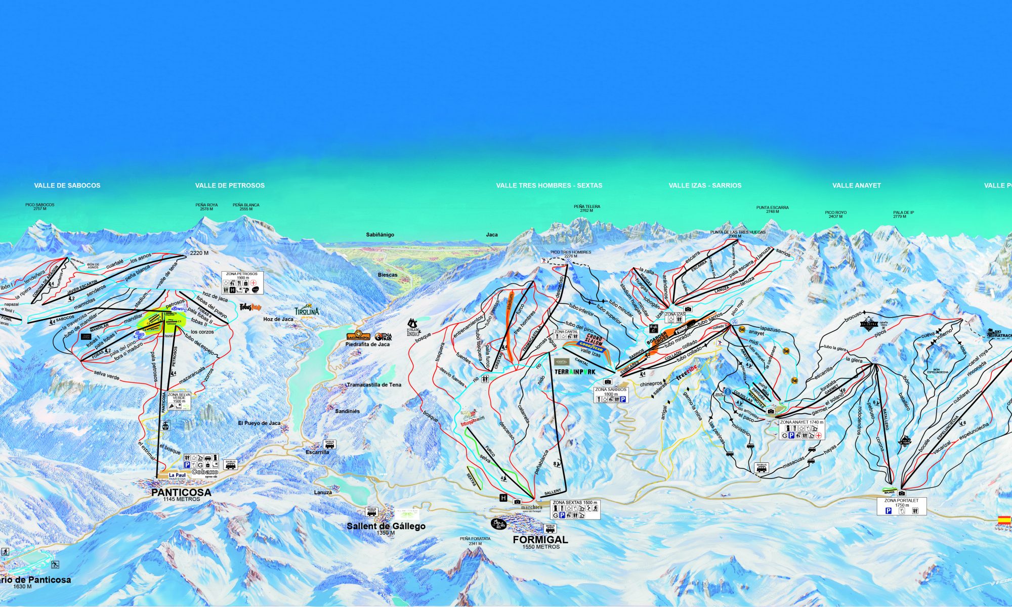 Formigal Panticosa ski map. Green light in Formigal for installation on a new chairlift.