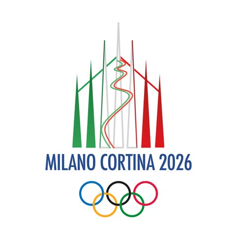 Milano Cortina 2026 emblem. Milan-Cortina Awarded the Olympic Winter Games 2026.