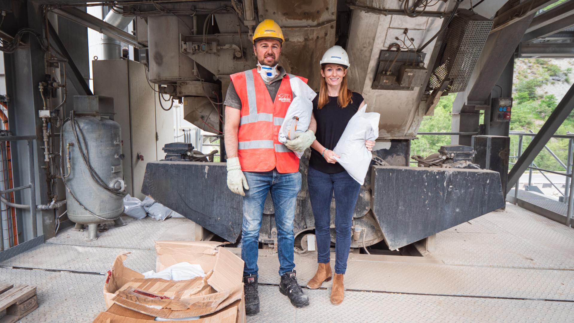 Laura Tinham and Nick Burnett - MacRebur Switzerland. Photo: RRO. Zermatt to try recycled plastic ‘green’ road re-surfacing project