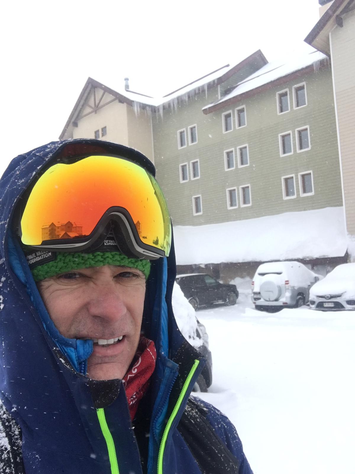 Chino was ready for starting the ski season. Photo: Chino Martinez. A Day Trip to Valle Nevado from Santiago City.