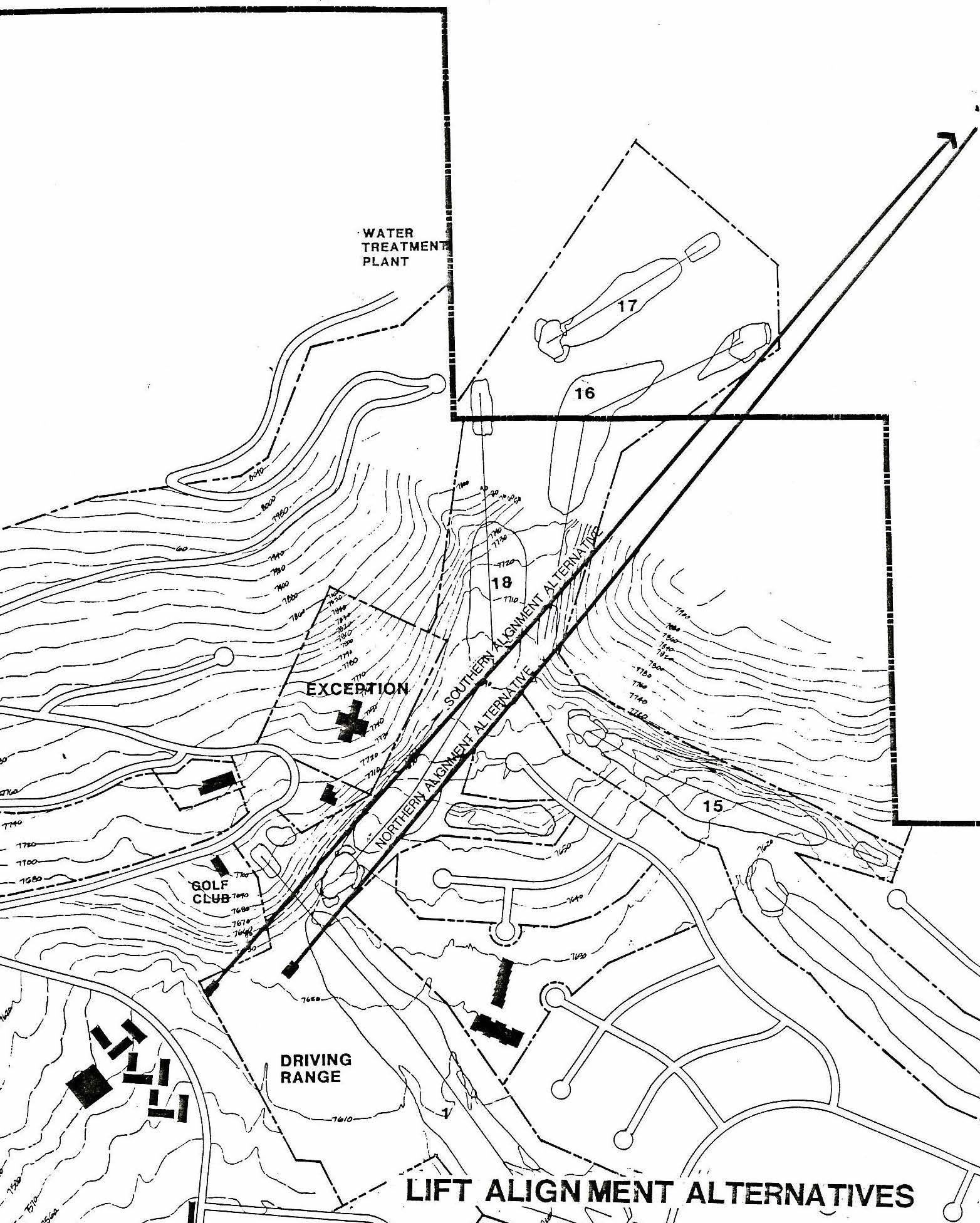 The proposed EagleVail lift alignment. The EagleVail chairlift to Beaver Creek was not accepted by the Forest Service. 