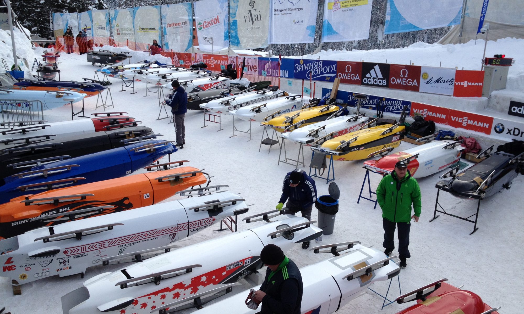 Photo: Bobsleigh World Cup in St Moritz.2015. St Moritz has been awarded the 2023 International Bobsleigh and Skeleton Federation (IBSF) World Championships.