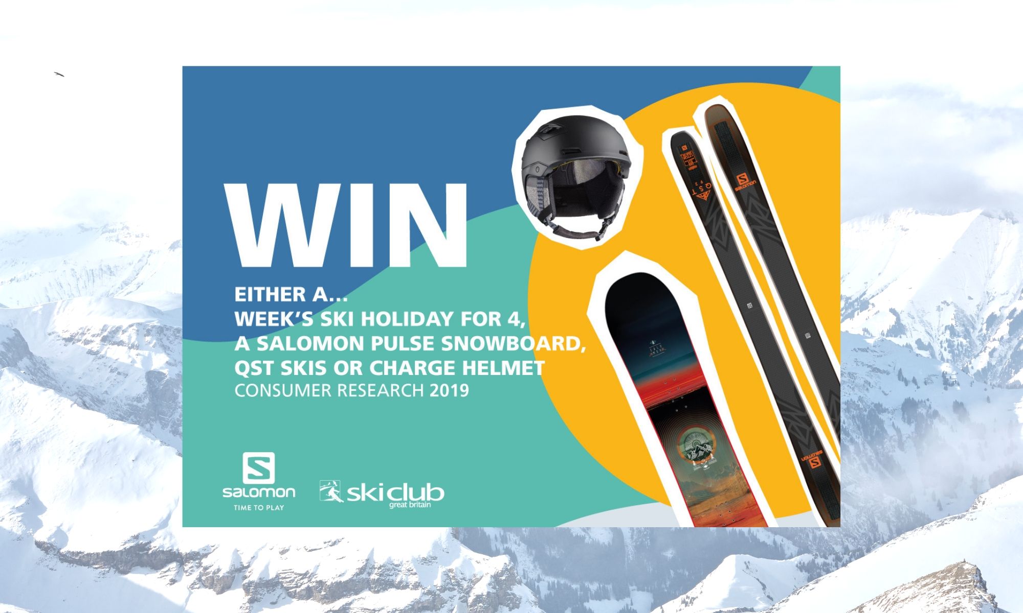 Take part in the Ski Club of Great Britain survey for the chance to WIN a week-long SkiStar holiday for 4 worth £3,000, a pair of SALOMON QST 92 skis, a SALOMON PULSE snowboard or a SALOMON QST MIPS helmet!