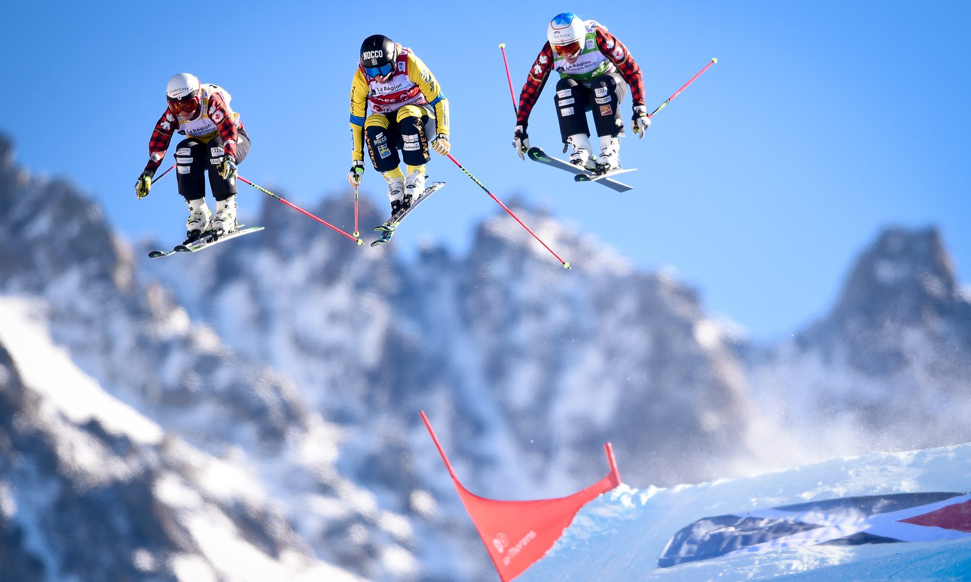 Val Thorens World Cup Ski Cross- PhotoL Laurent Salino. Val Thorens Tourism Office. Val Thorens hosts the first stage of the World Cup Ski Cross.