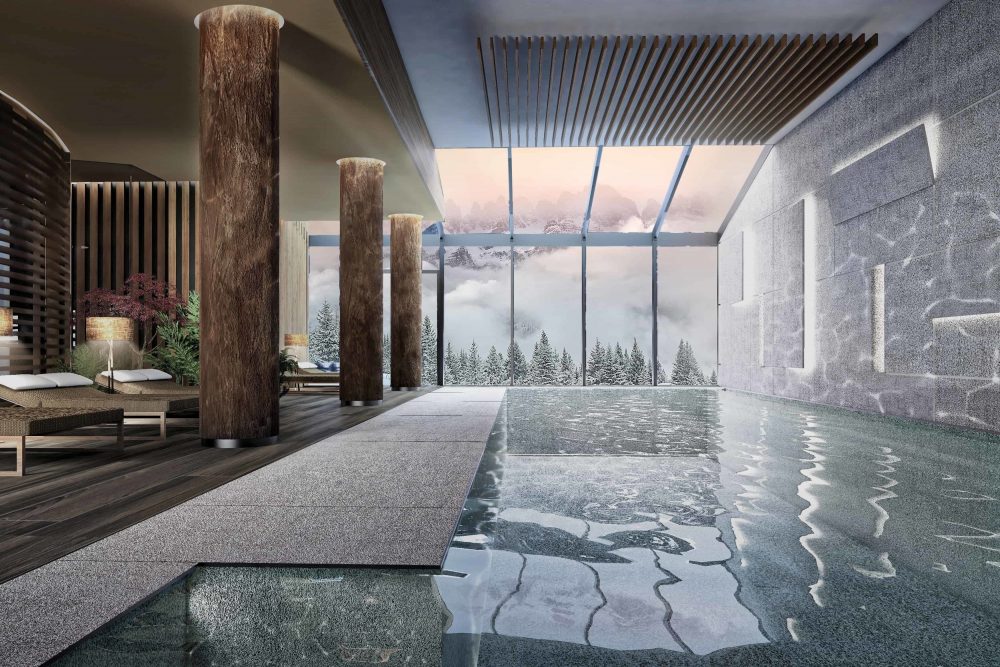 Interior Pool at the Lefay Resort & Spa Dolomiti. 