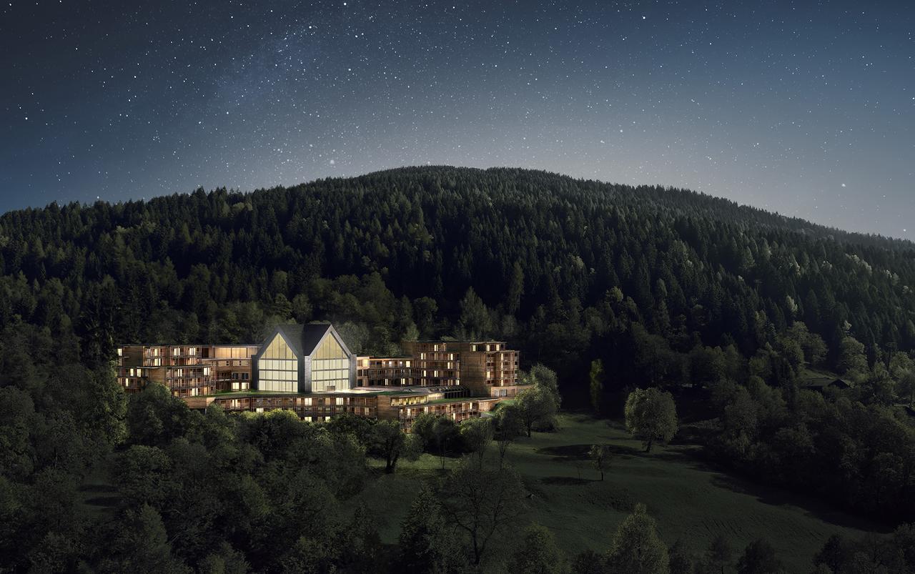 Lefay Resort and Spa Dolomiti- Exterior. Pinzolo/Madonna di Campiglio has opened its first 5 stars luxury hotel- Lefay Resort & Spa Dolomiti.