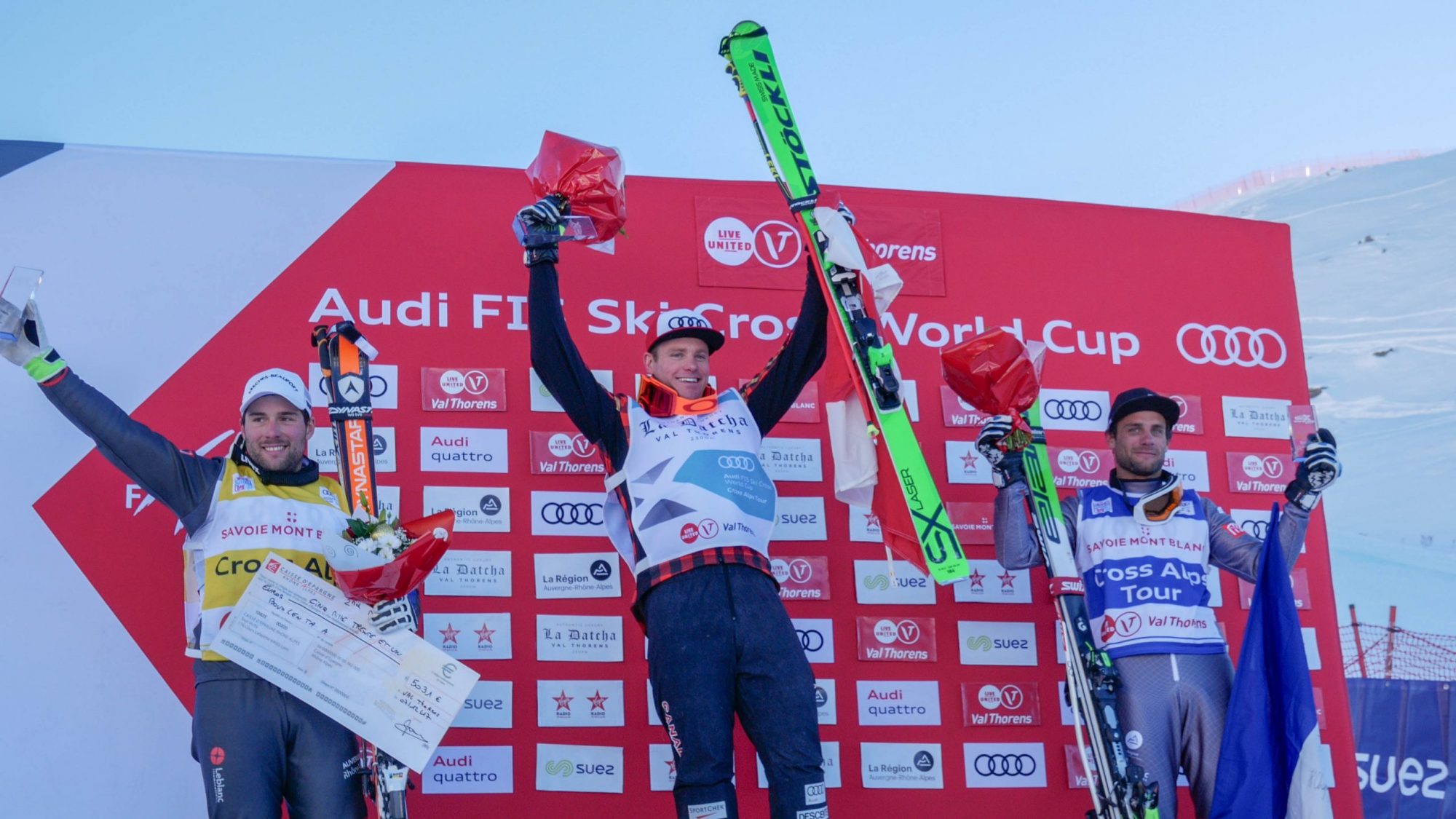 World Cup Ski Cross podium from last year. Photo: C. Ducruet. OT Val Thorens. Val Thorens hosts the first stage of the World Cup Ski Cross.