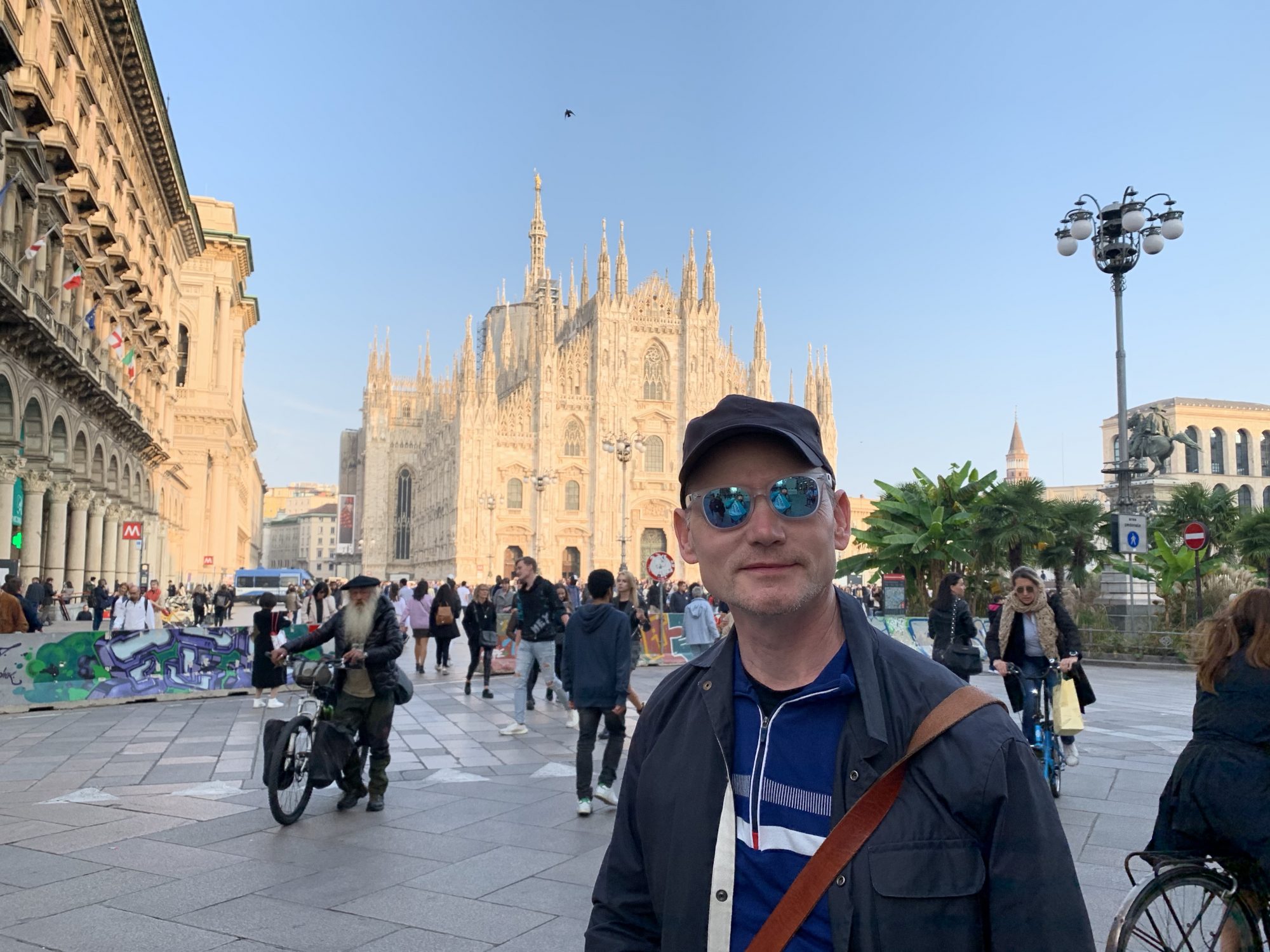 My husband with his TOYSHADES by il Duomo in Milan.