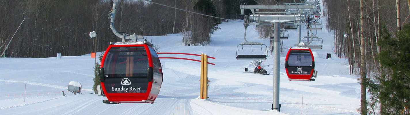 Chondola in Sunday River. Different types of lifts on resorts (I can think of) and how to ride them. 
