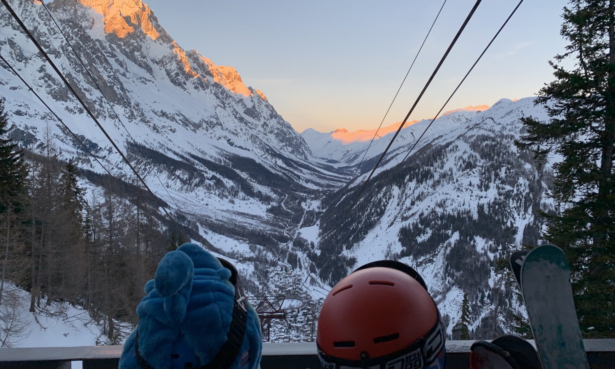 The boys waiting for the funicular of Val Veny to take us back to Courmayeur. Photo: The-Ski-Guru.