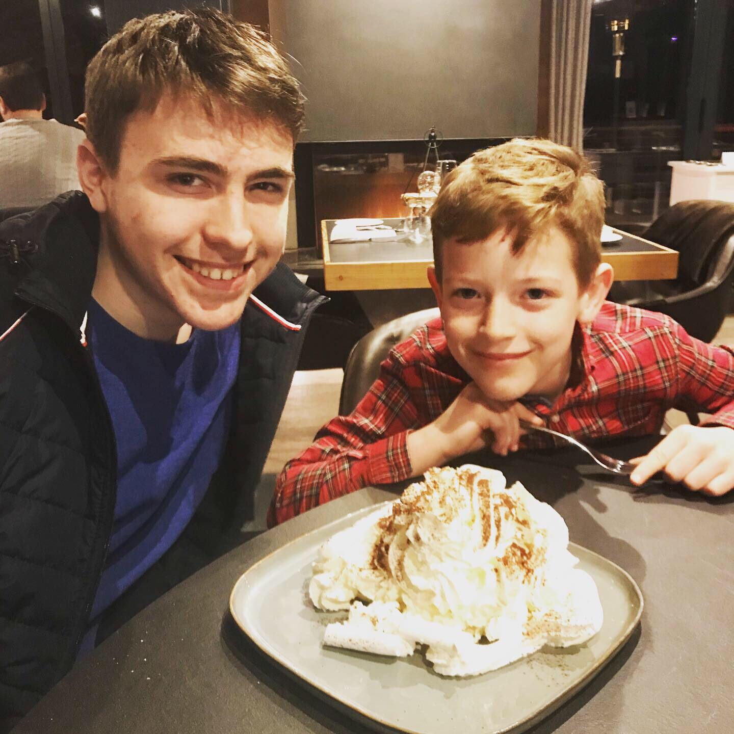 Happy kids at La Loge looking at an inviting desert. Photo by Jaye Johnson. A Foodie Guide to on-Mountain Dining in Courmayeur. 