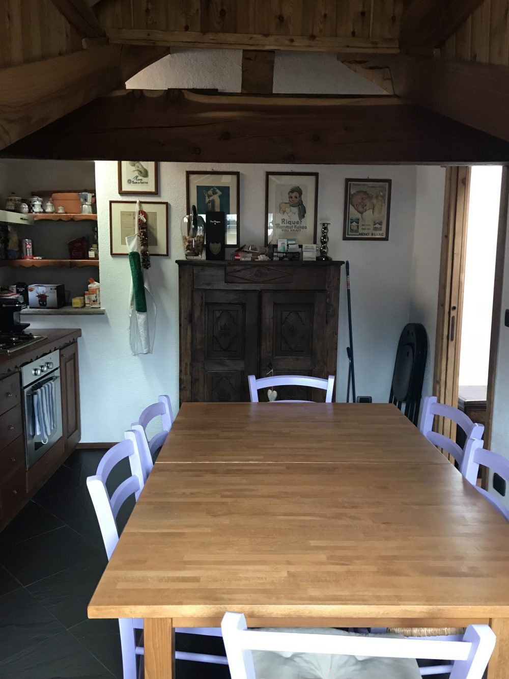 The kitchen of the house in La Salle. My experience of buying a home in the Italian Alps.