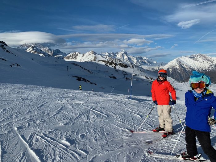 My boys skiing late in the afternoon in La Thuile. Will we ski this December?