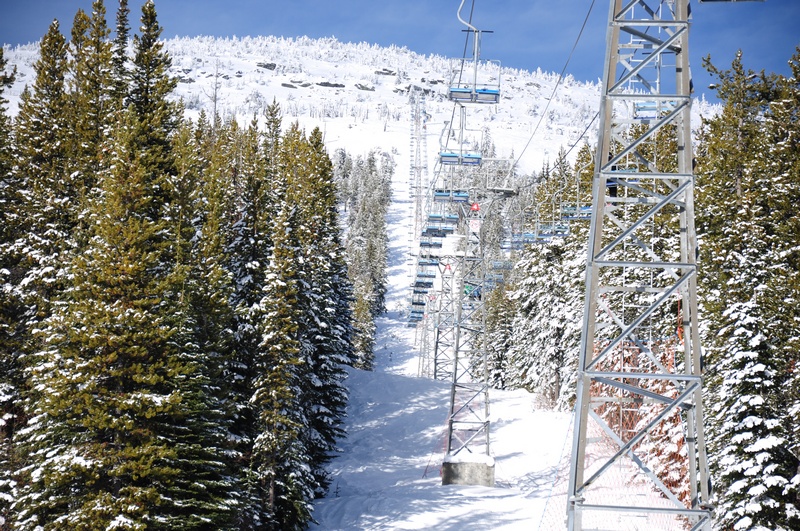 A chair lift ride at Mt Baldy. Mt Baldy, first American Ski Resort to open after COVID19, a social experiment?