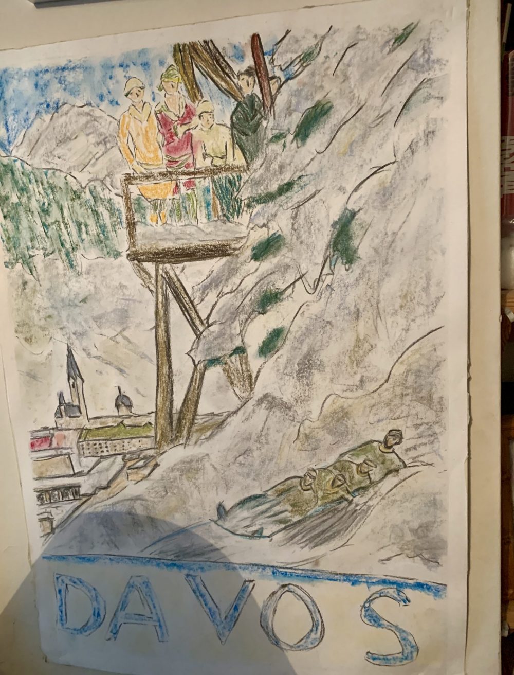 Winter Sports in Davos. Soft Pastels. The Art of the Mountains.