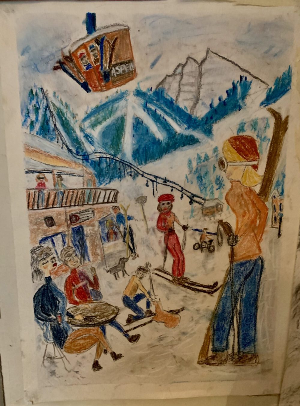 This one was one of my first soft pastels, that I was not sure how to use them that much. The base at Aspen Mountain (AJAX). The Art of the Mountains.