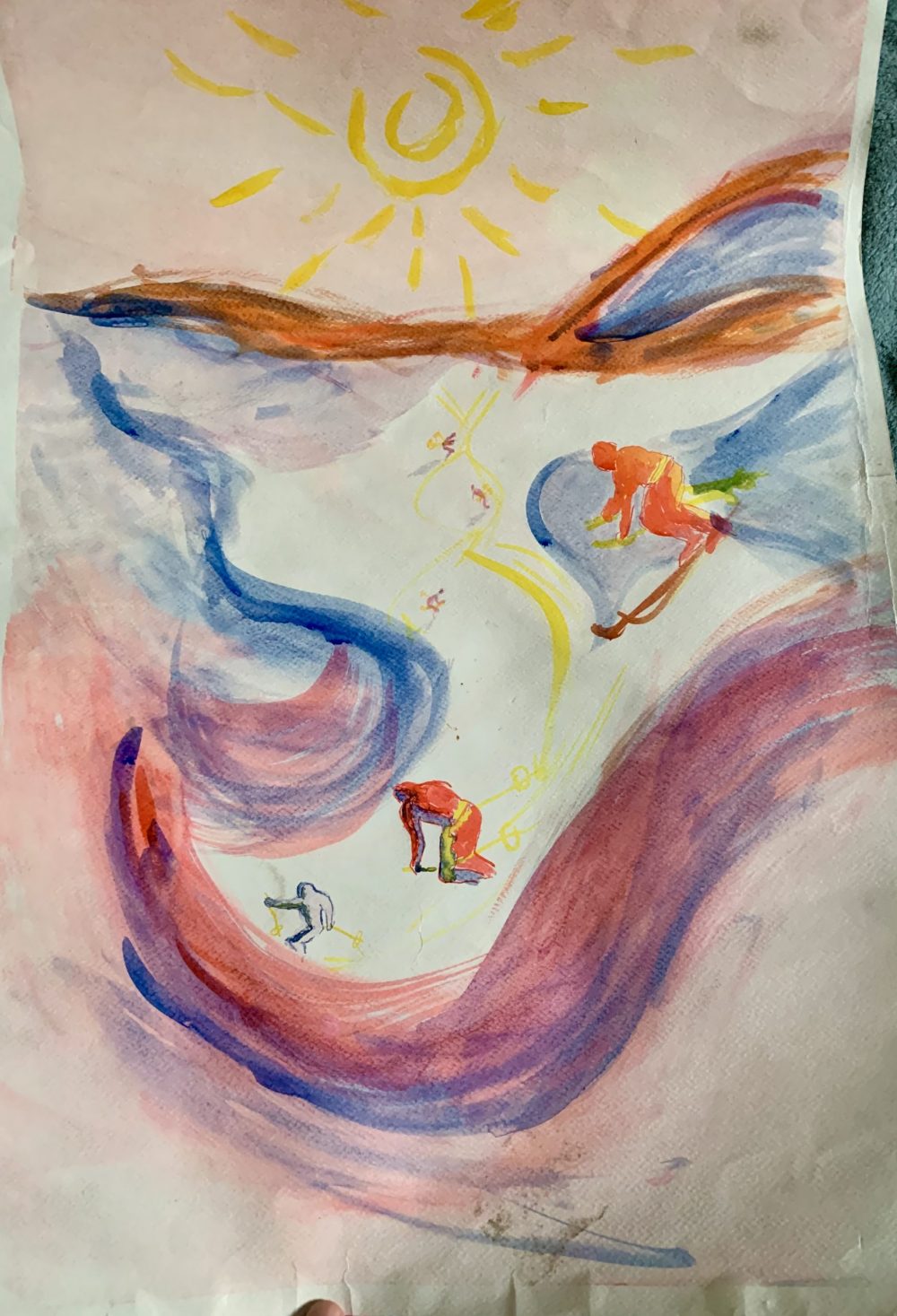 An experiment with coloured ink. The Art of the Mountains.