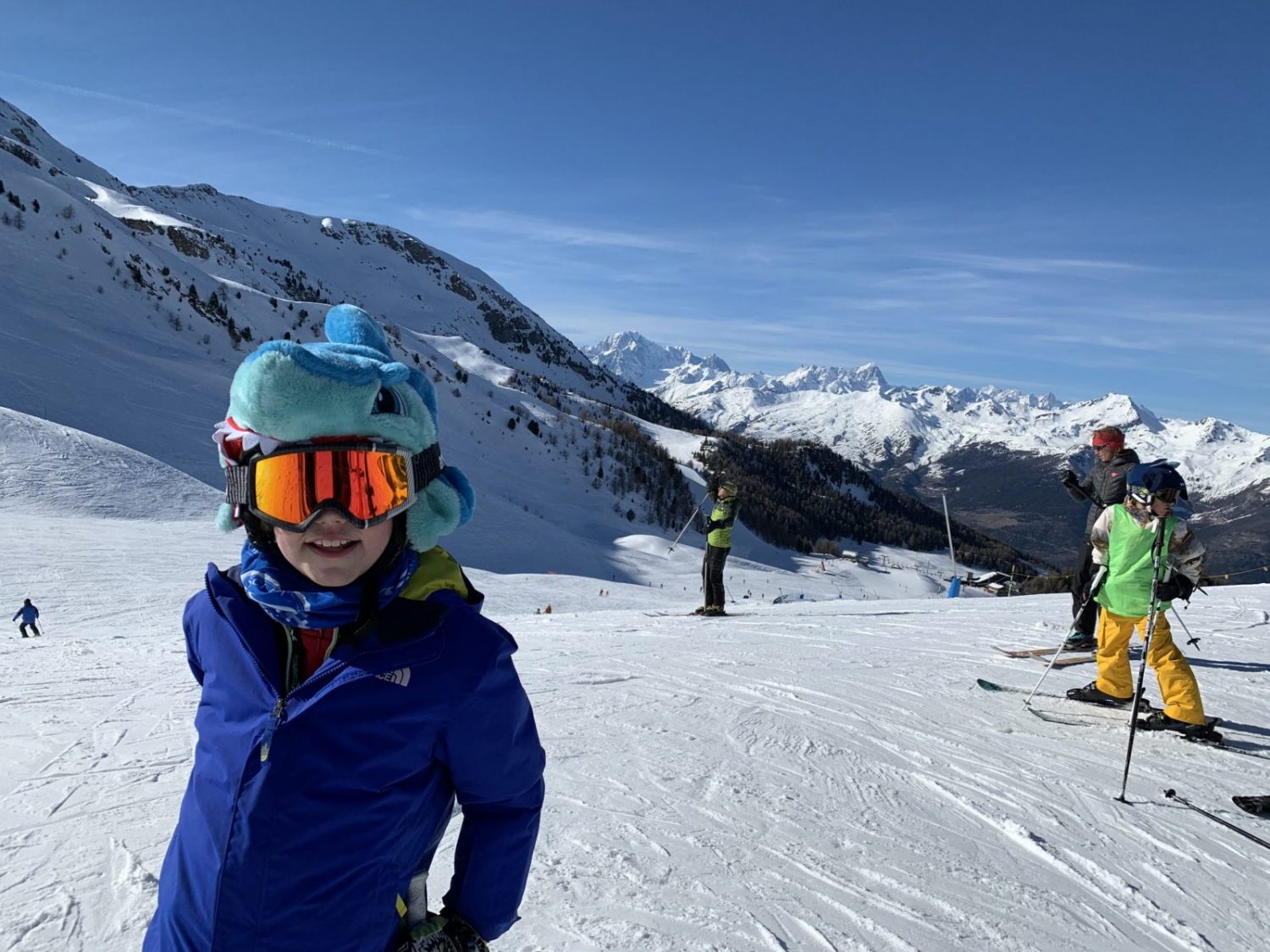 My little one in Pila. Our half term ski-safari holiday based in the Valdigne of Aosta Valley- Courmayeur, Pila and La Thuile.