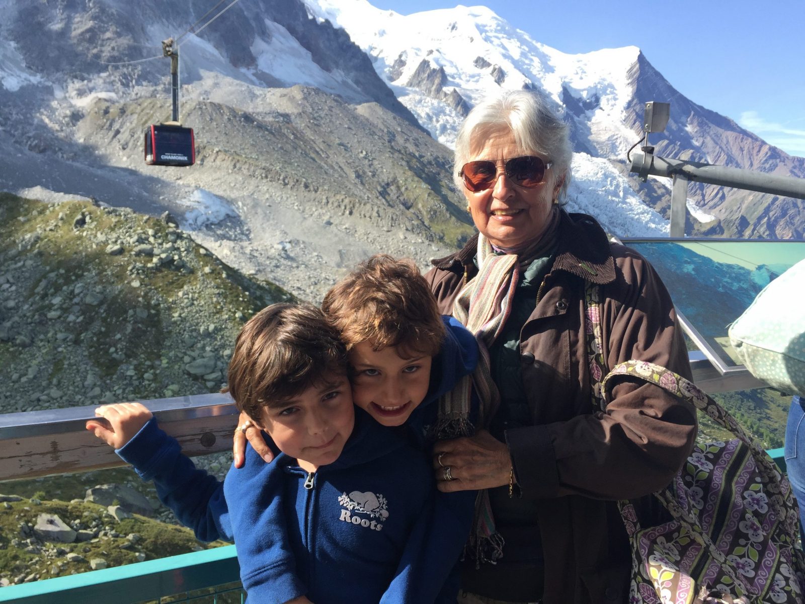 My mum and the boys at the mid-station of Aiguille du Midi. Aiguille du Midi vs Punta Helbronner – which one you should do?