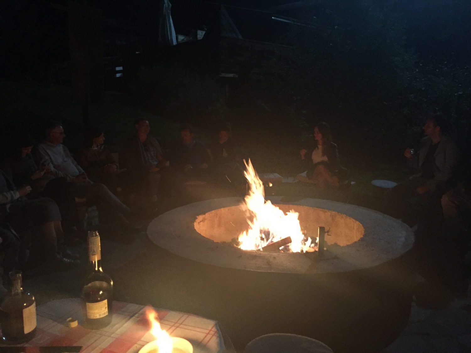 A fire pit in the garden of the Ciasa Salares while we were tasting the different aguardientes (schnapps). Book your stay at the Ciasa Salares here. Planning your summer in the mountains of Alta Badia.