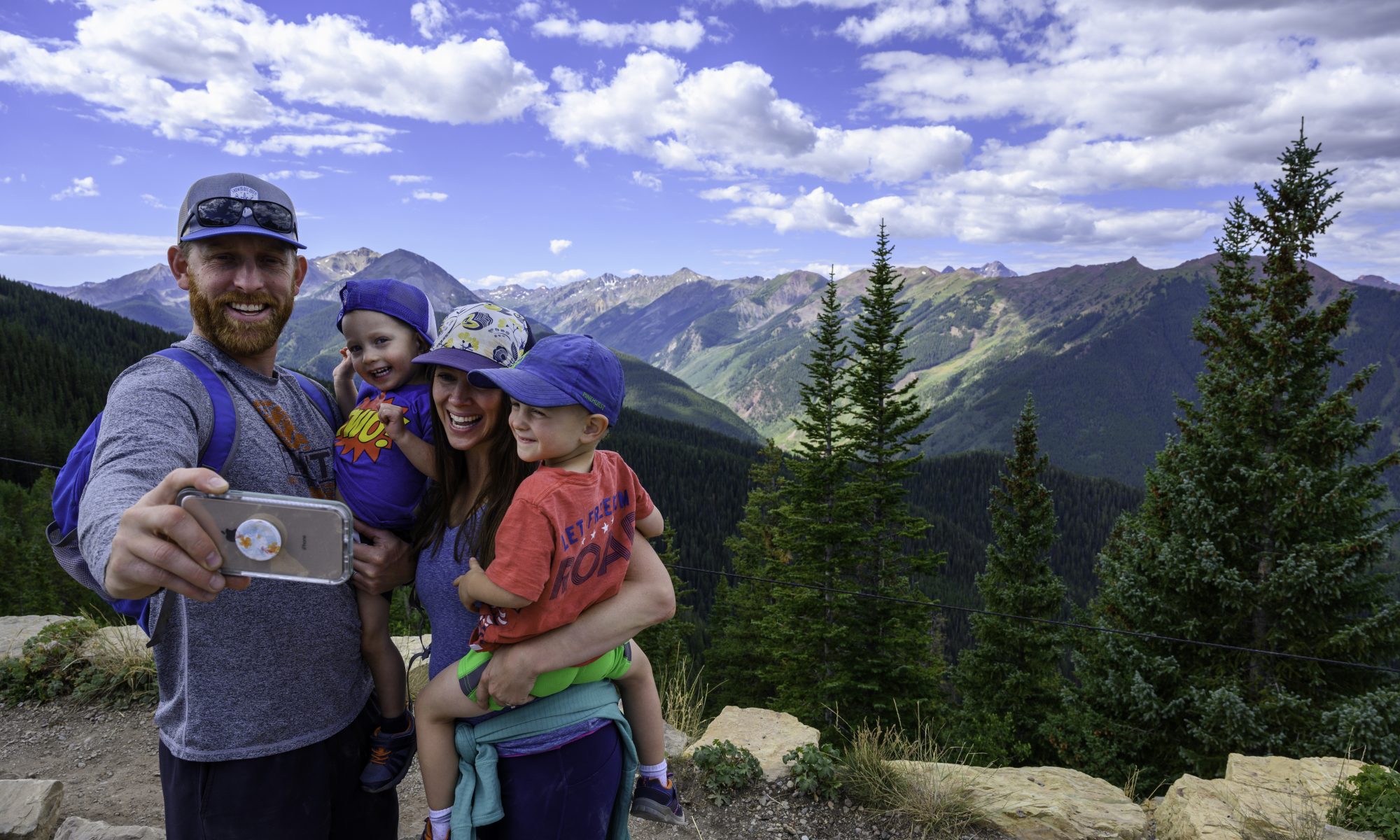 A family enjoying the outdoors in Aspen Mountain. Copyright: Aspen Skiing Company. Aspen Snowmass is opening for the Summer Season.