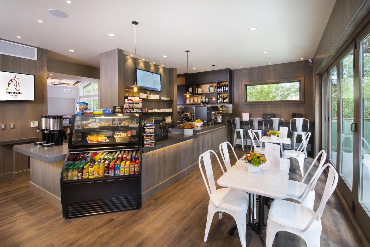 The deli/cafeteria at the Gant. Book your stay at the Gant here. Aspen Snowmass is opening for the Summer Season.