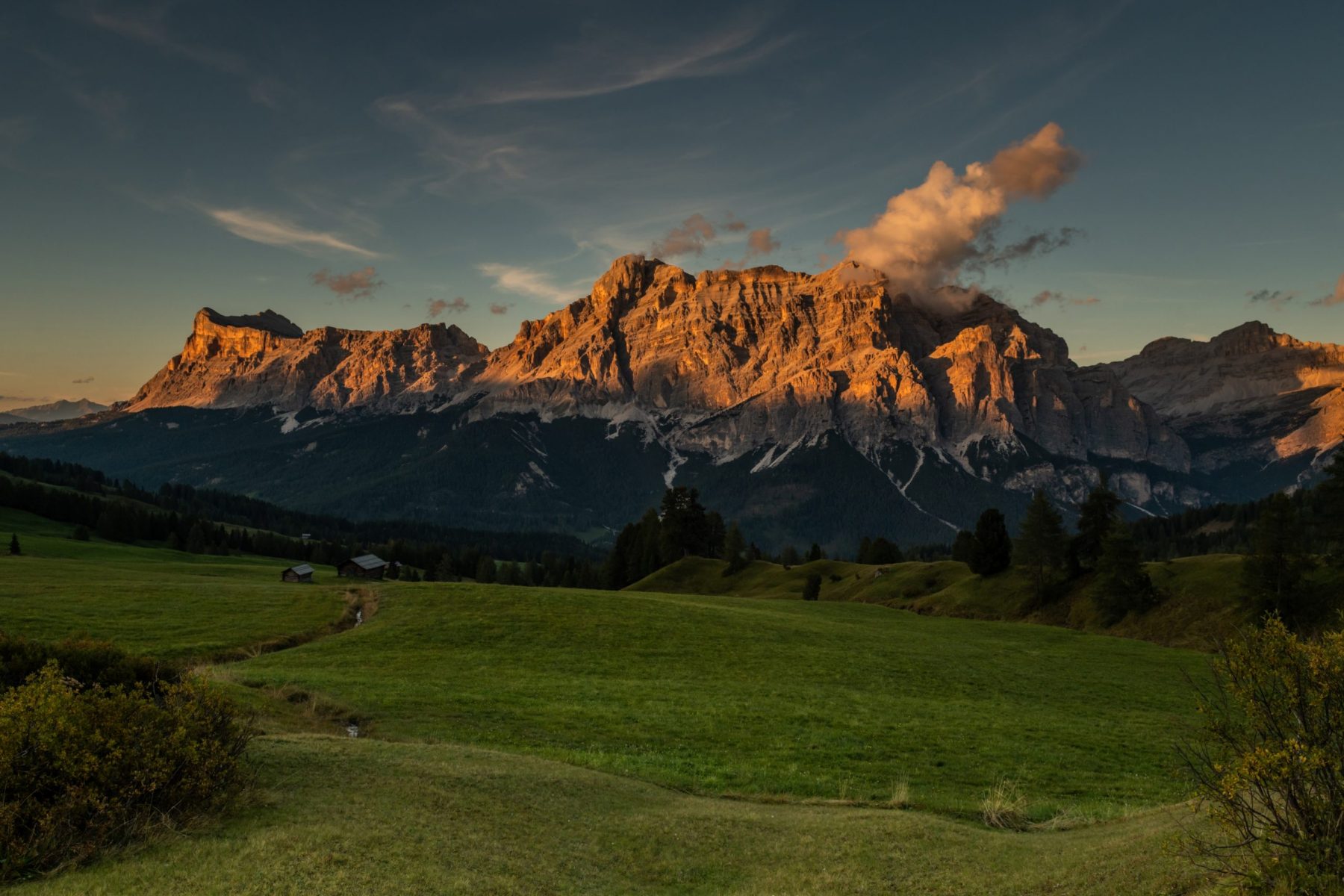 The Enrosadira at the Sas dla Crusc Lavarela by Paola Finali. Alta Badia Tourism Office. Planning your summer in the mountains of Alta Badia. 