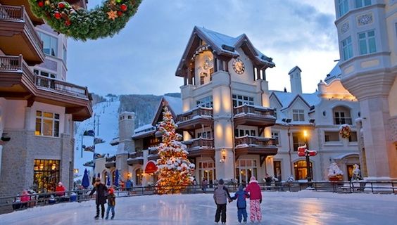 Ice rink in Vail. Photo: Pinterest. Enjoy Vail. The Must-Read Guide to Vail.